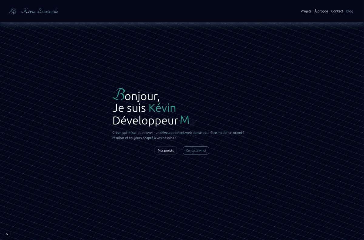 Capture d'écran du projet Portfolio