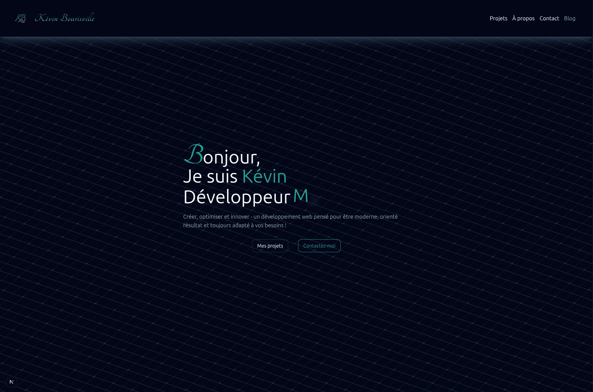 Capture d'écran du projet Portfolio
