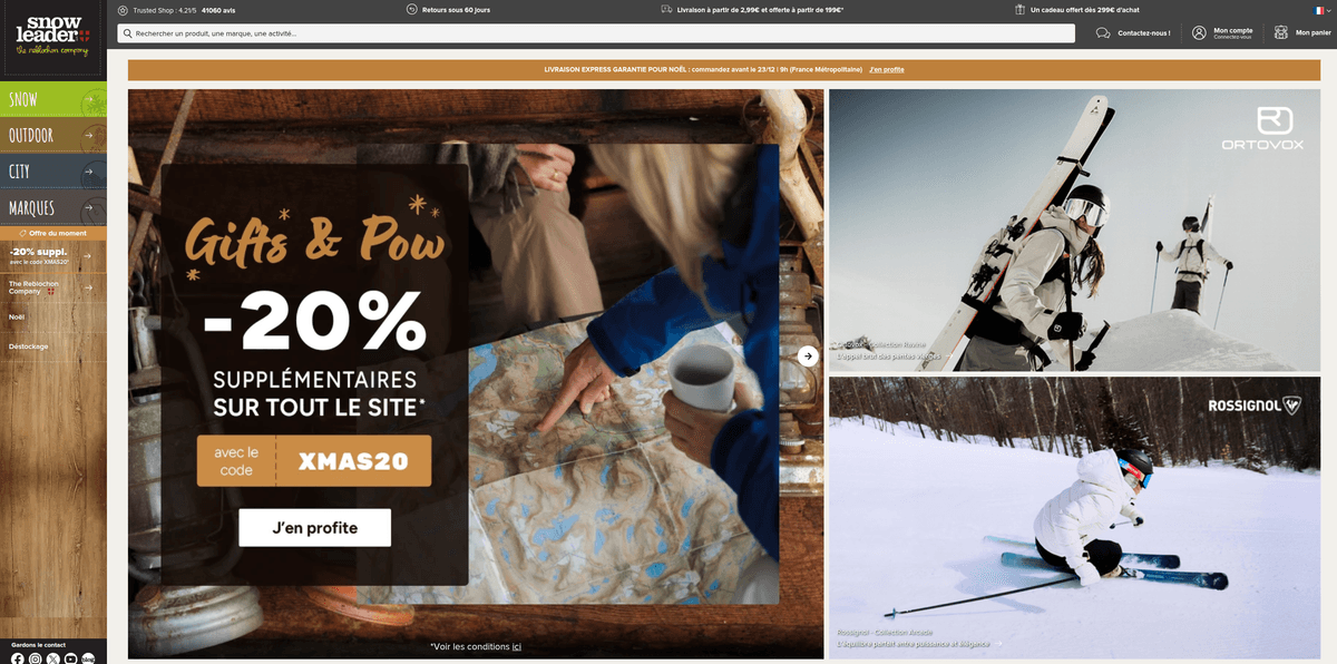 Capture d'écran du projet Snowleader