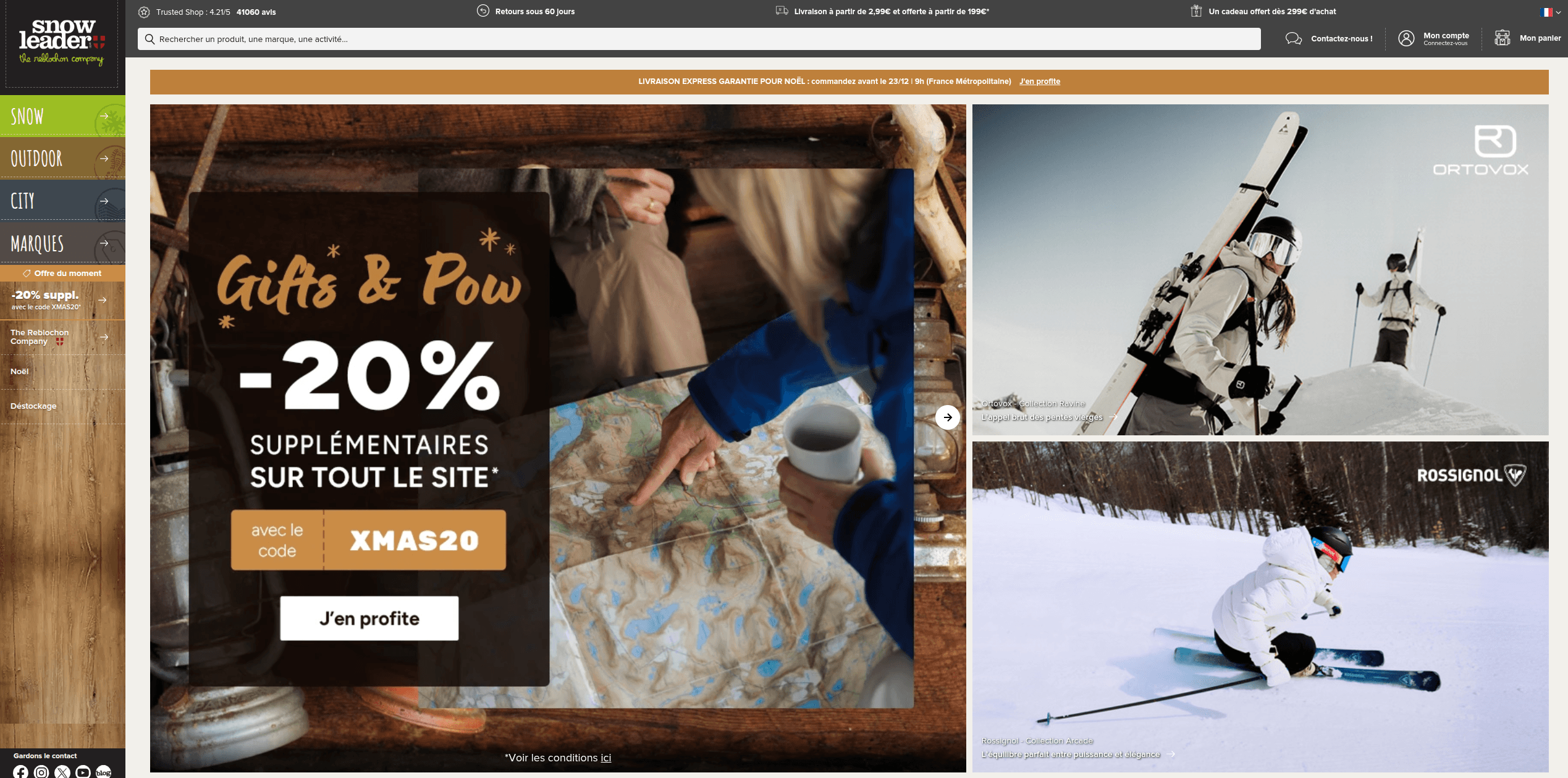 Capture d'écran du projet Snowleader